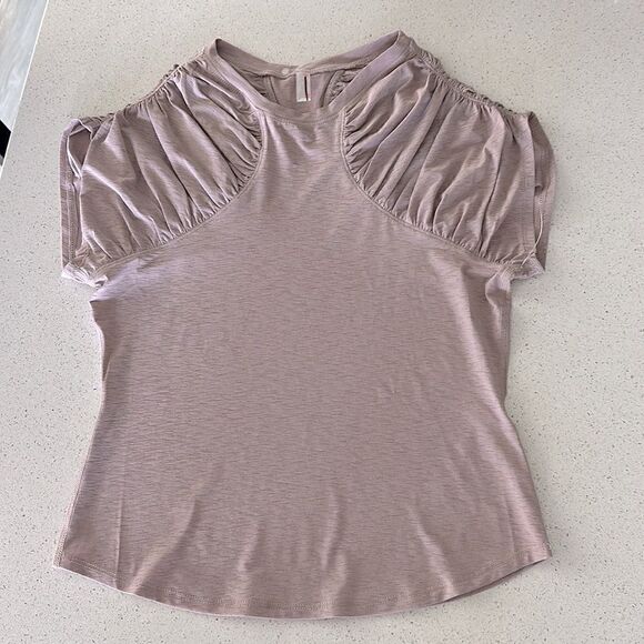 NWOT Free People Tee Activewear Movement Ruched Crew Neck Fitted Short Sleeve XS - Picture 6 of 10
